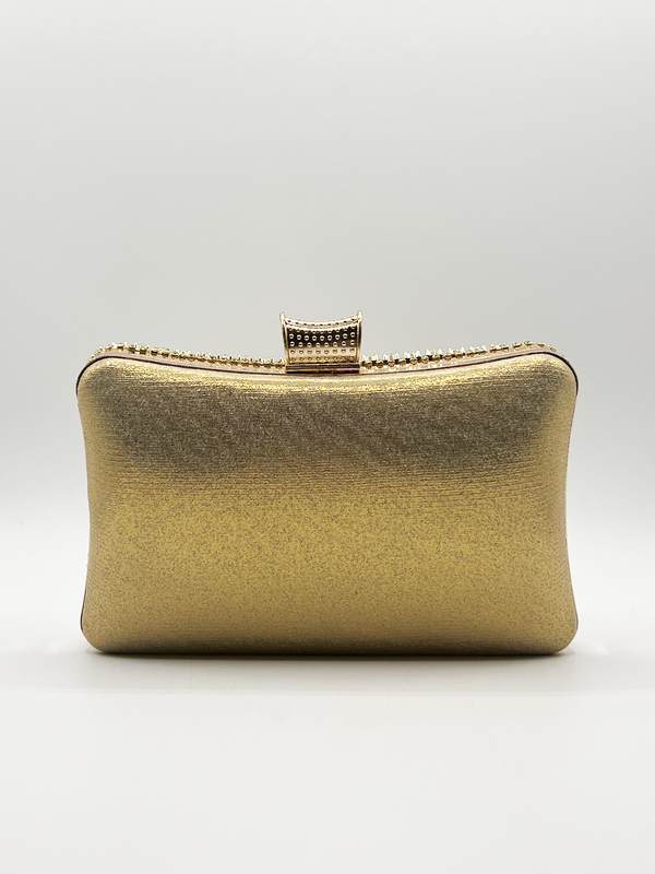 Svnx Gold Diamante Clutch Bag