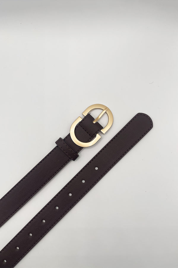 svnx Gold Metal Buckle In Dark Brown