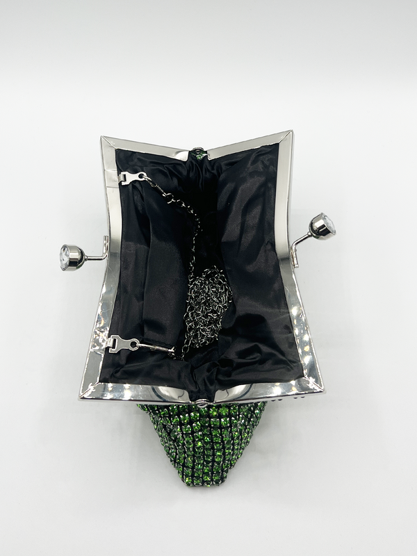 Svnx Green Crystal Clutch Bag