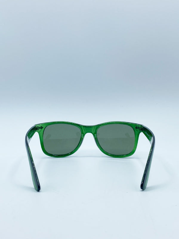 Svnx SVNX Green Wayfarer Sunglasses With Green Lenses
