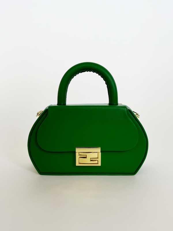 svnx Hard Grab Bag in Green with Gold Hardware