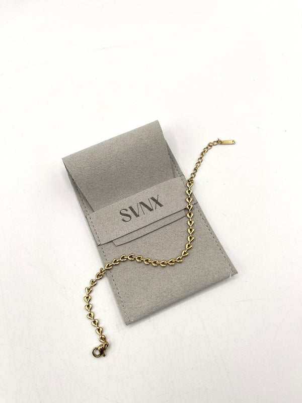 Svnx Heart Link Bracelet In Gold