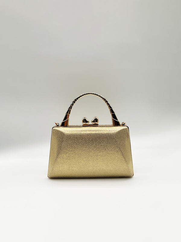 Svnx Heart Pearl Clutch Bag In Gold