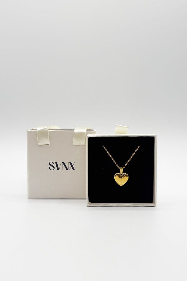Svnx Heart Pendant Necklace In Gold - Gift Boxed