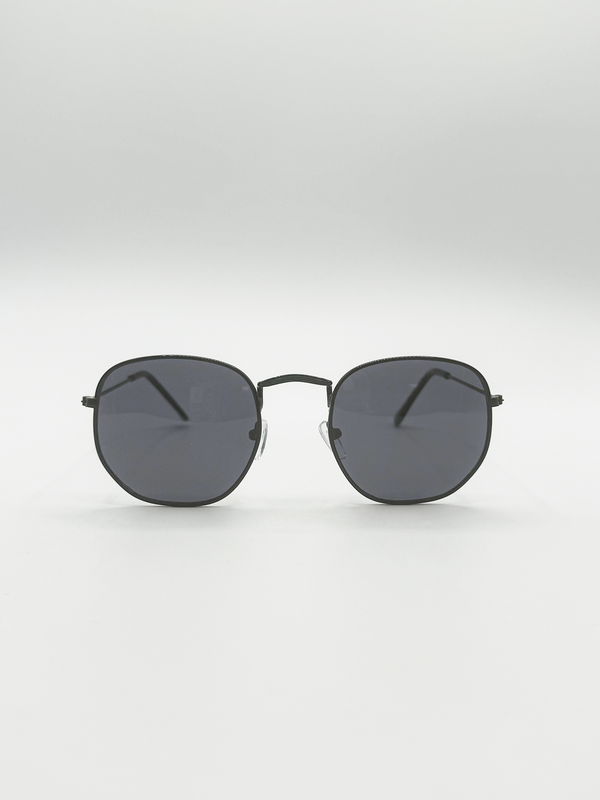 Svnx Hexagon Aviator Sunglasses In Black