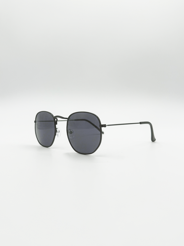 Svnx Hexagon Aviator Sunglasses In Black