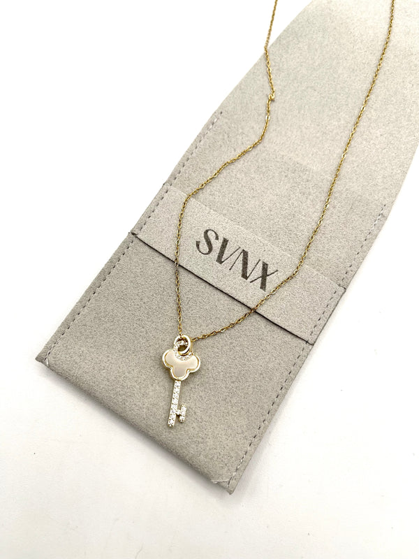 Svnx Key Diamante Pendant Necklace