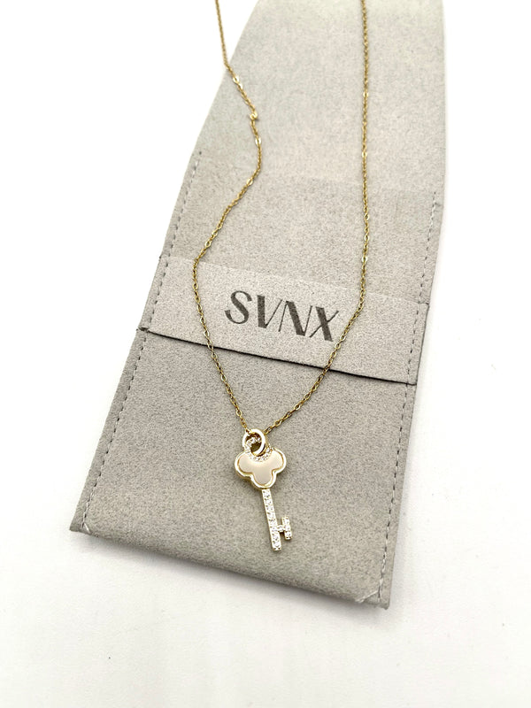 Svnx Key Diamante Pendant Necklace