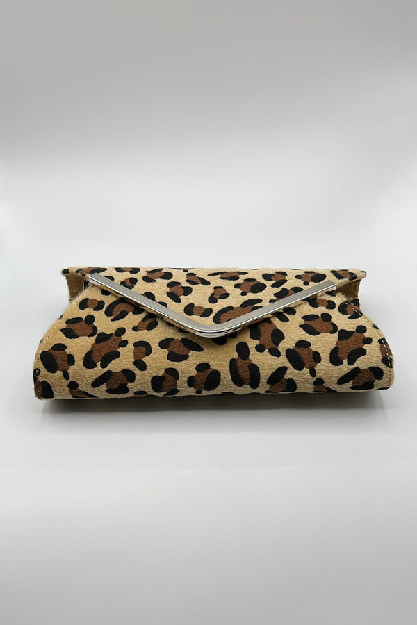 Svnx Leopard Clutch Bag In Light Beige