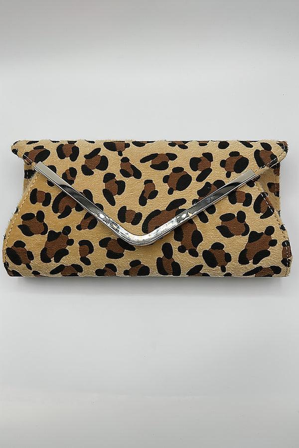 Svnx Leopard Clutch Bag In Light Beige
