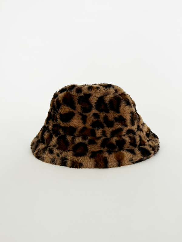Svnx Leopard Print Plush Bucket Hat