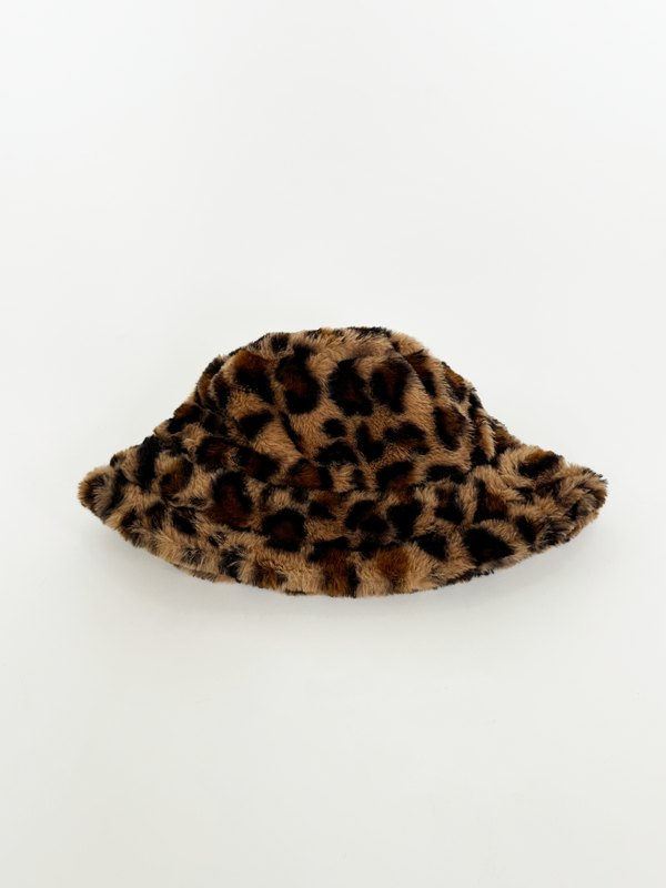 Svnx Leopard Print Plush Bucket Hat