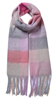 Svnx Light Pink Grey Stripe Scarf