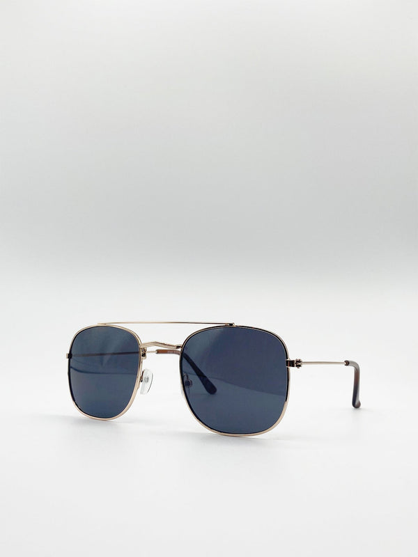 Svnx Metal Frame Aviator Style Square Sunglasses