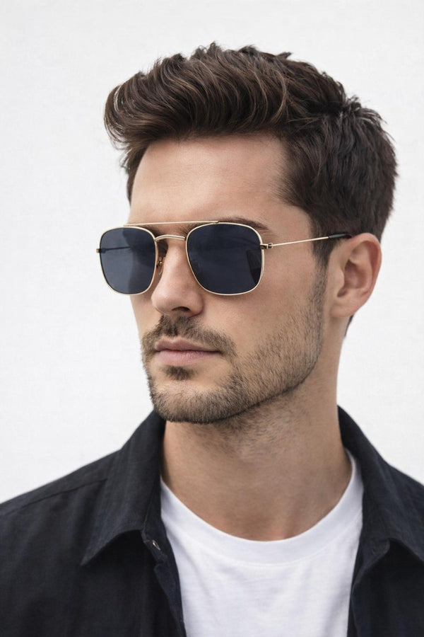 svnx Metal Frame Aviator Style Square Sunglasses