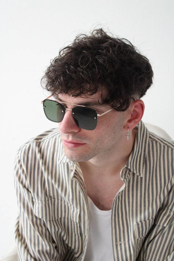 Svnx Metal Frame Square Aviator Style Sunglasses