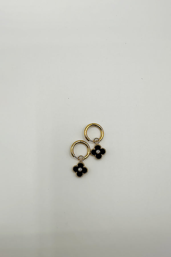 Svnx Mini Clover Drop Hoop Earrings In Gold
