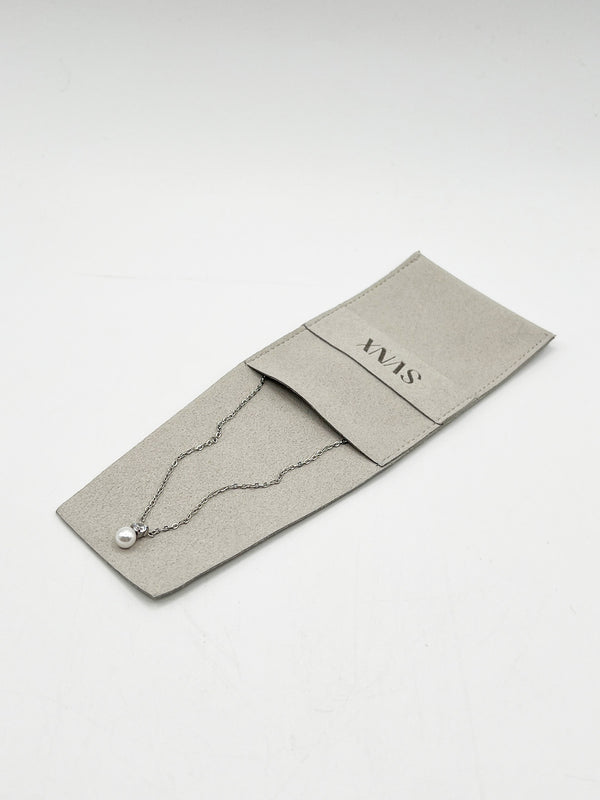 Svnx Mini Pearl Diamante Necklace In Silver