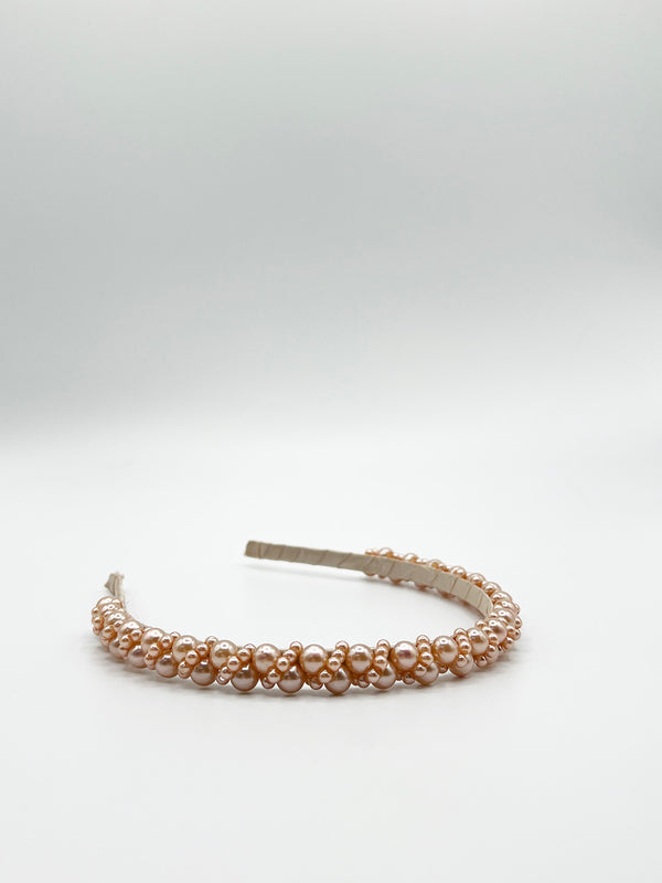 Svnx Minimal Pearl Headband In Brown