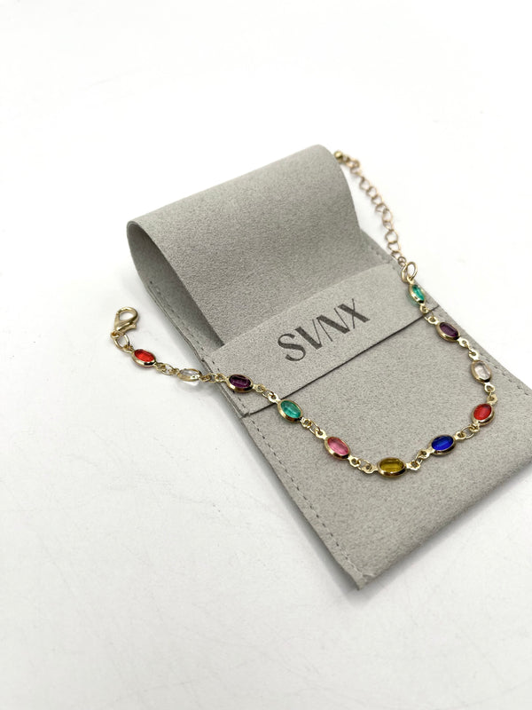 svnx Multicolour Oval Chain Bracelet