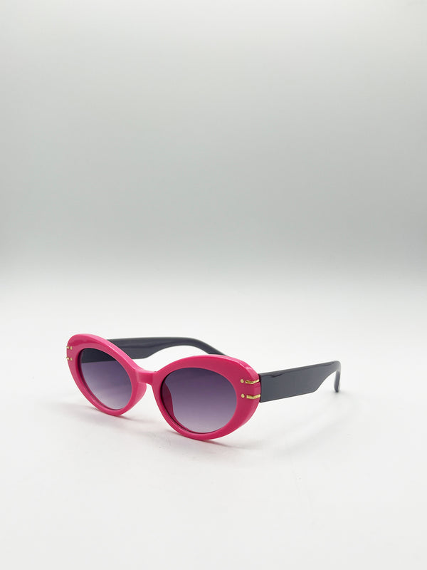 Svnx Oval Cat-Eye Sunglasses In Hot Pink