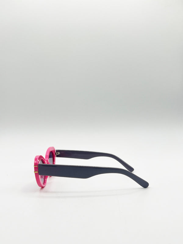 Svnx Oval Cat-Eye Sunglasses In Hot Pink