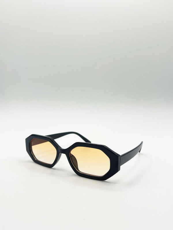 Svnx Oval Geomentric Sunglasses In Black Orange