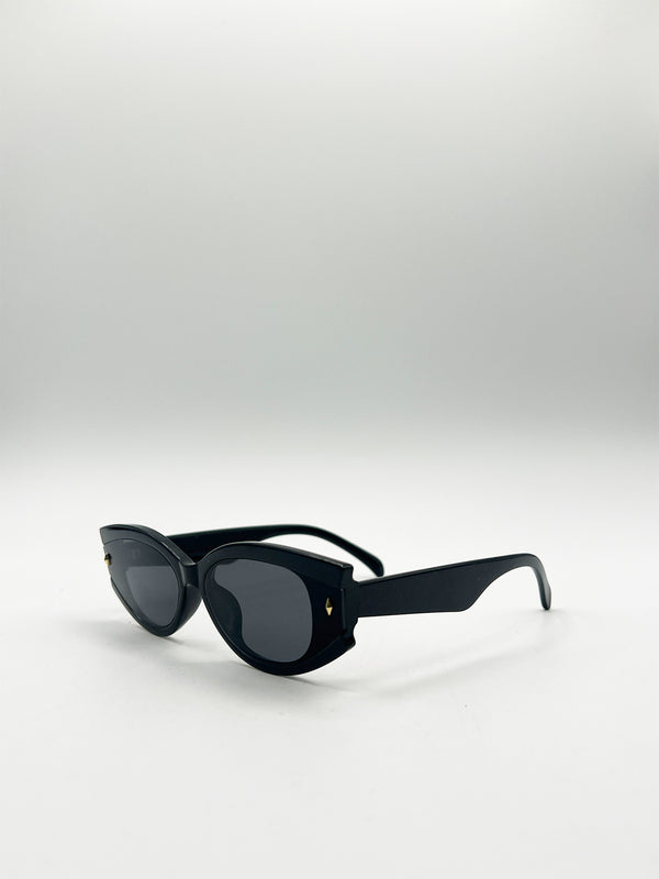 Svnx Oval Rectangular Vintage Sunglasses In Black