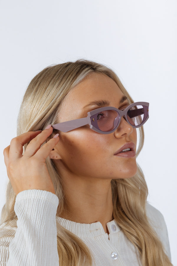 Svnx Oval Rectangular Vintage Sunglasses In Purple