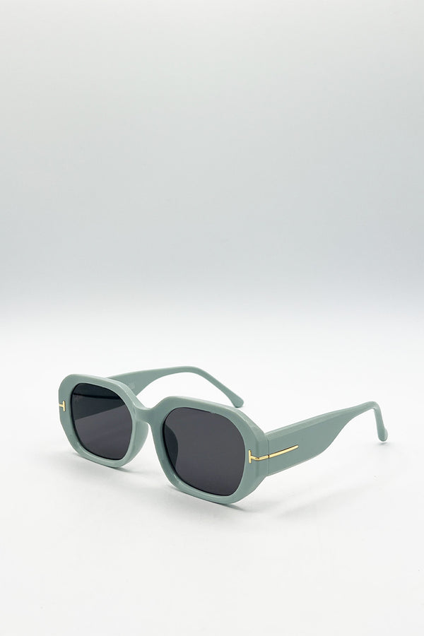 Svnx Oval Sunglasses With Wide Arm In Mint