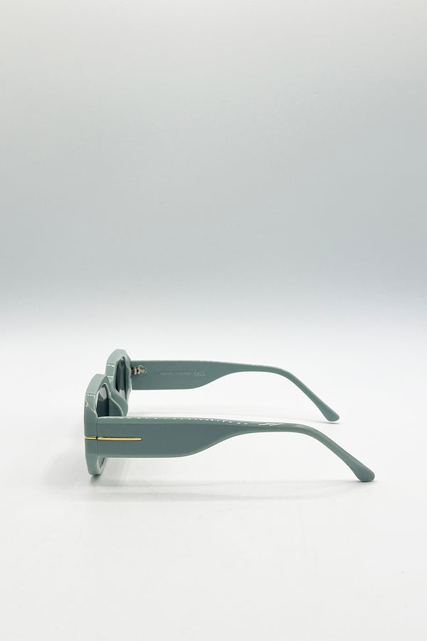 Svnx Oval Sunglasses With Wide Arm In Mint