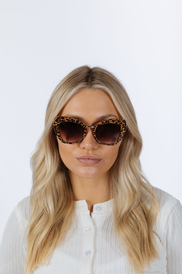 Svnx Oversized Cat-Eye Sunglasses In Brown Red