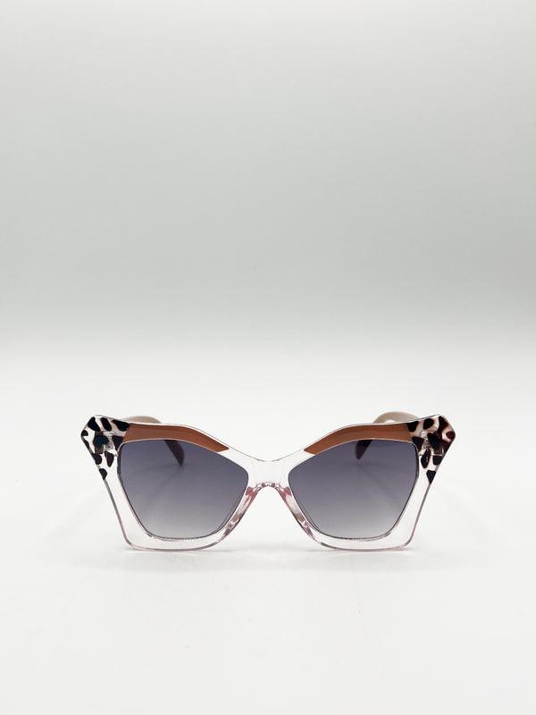 Svnx Oversized Cat-Eye Sunglasses In Nude