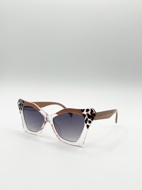 Svnx Oversized Cat-Eye Sunglasses In Nude