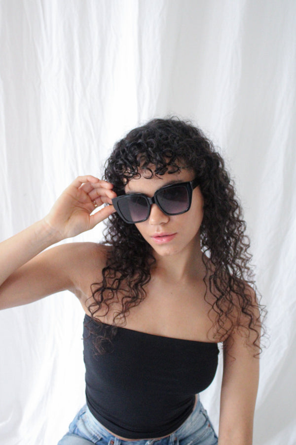 Svnx Oversized Plastic Frame Cateye Sunglasses