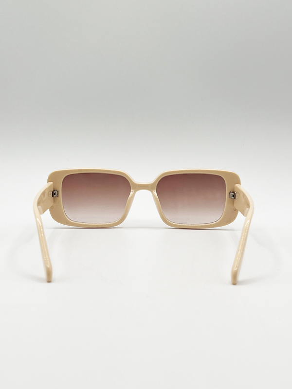 Svnx Oversized Rectangle Sunglasses In Beige