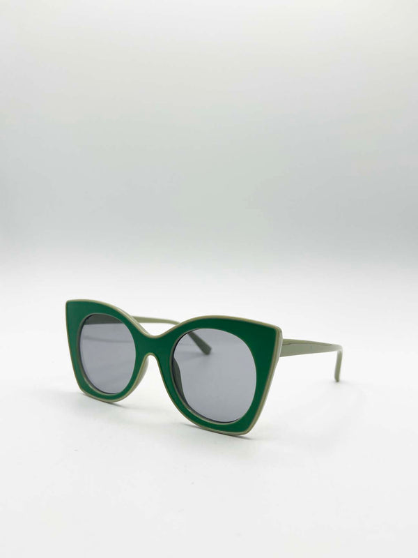 Svnx Oversized Round Cat-Eye Sunglasses In Green