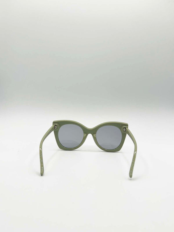 Svnx Oversized Round Cat-Eye Sunglasses In Green