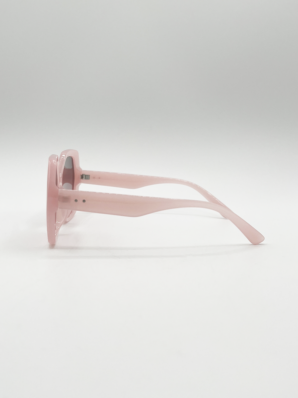 Svnx Oversized Rounded Angular Sunglasses In Pink