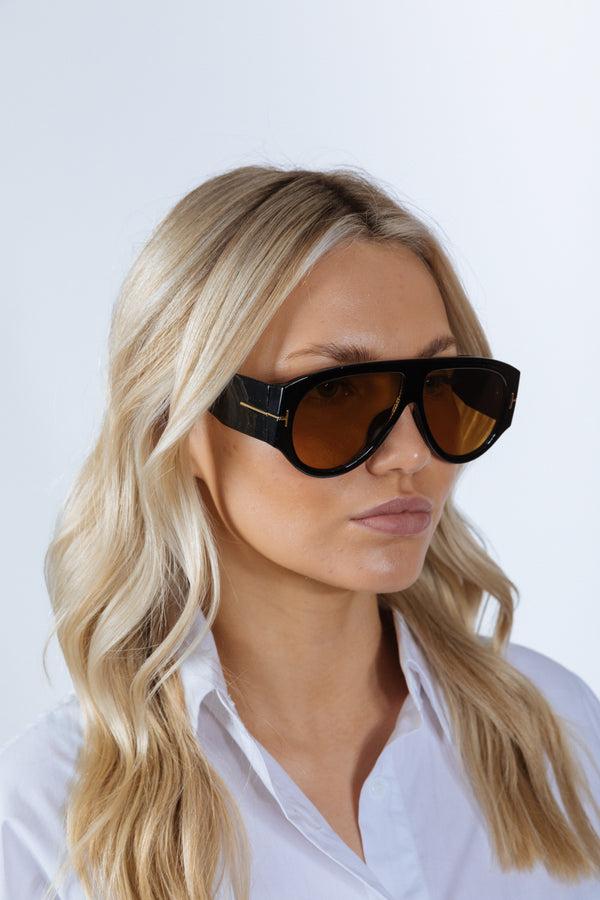 Svnx Oversized Rounded Sunglasses Black Brown