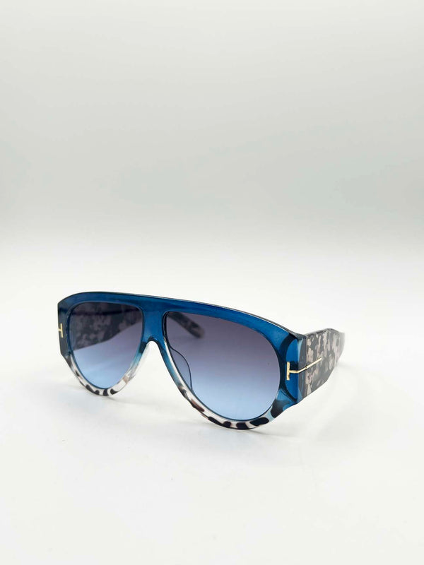 Svnx Oversized Rounded Sunglasses Blue Black