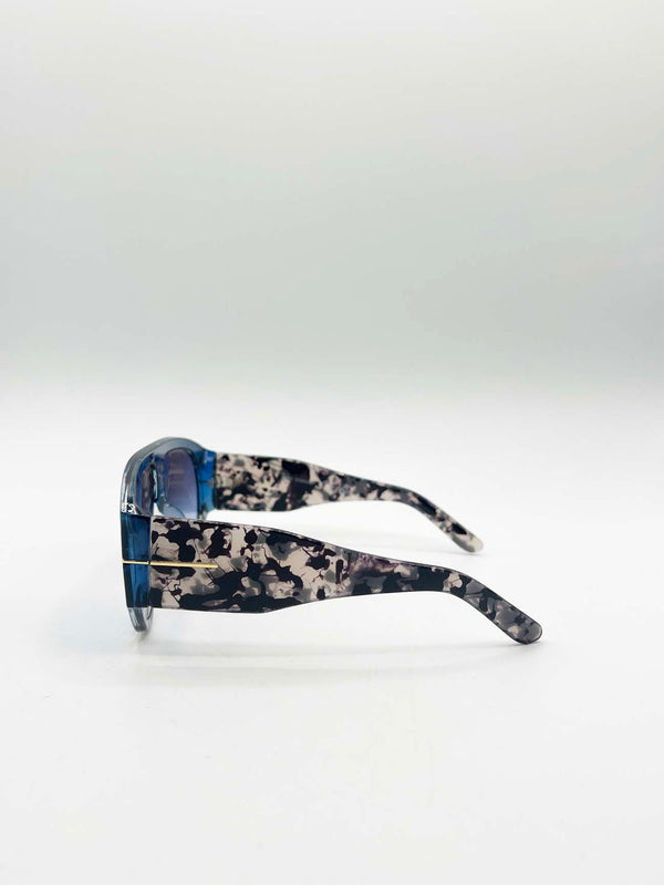 Svnx Oversized Rounded Sunglasses Blue Black