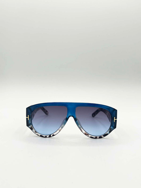 svnx Oversized Rounded Sunglasses Blue Black