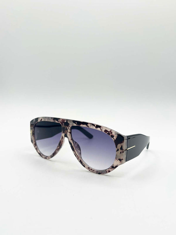 Svnx Oversized Rounded Sunglasses Brown Black
