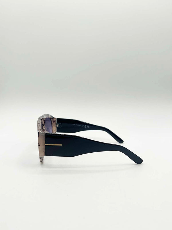 Svnx Oversized Rounded Sunglasses Brown Black