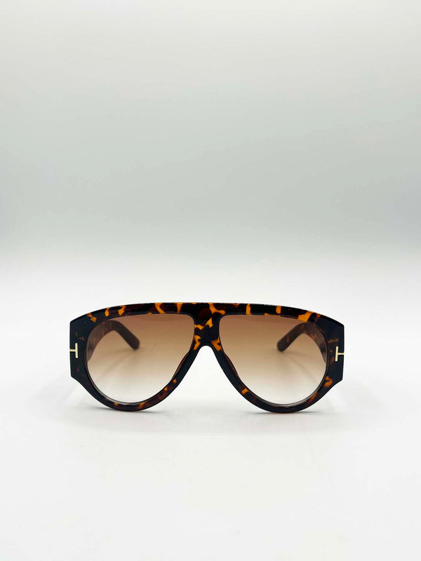 Svnx Oversized Rounded Tortoiseshell Sunglasses
