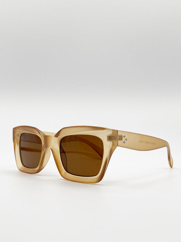 Svnx Oversized Square Sunglasses In Matte Honey