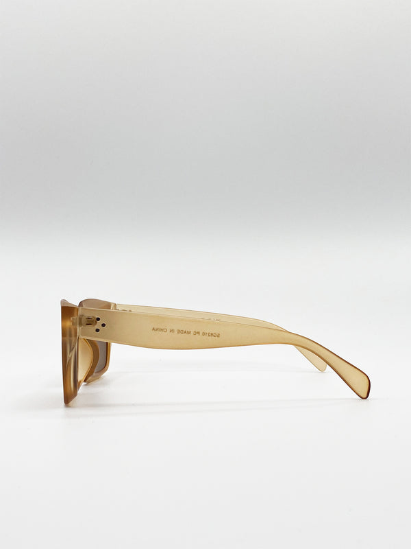 Svnx Oversized Square Sunglasses In Matte Honey