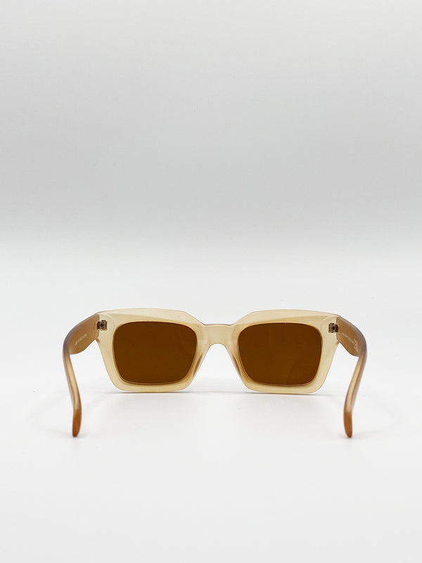 Svnx Oversized Square Sunglasses In Matte Honey