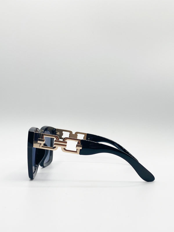 Svnx Oversized Sunglasses With Gold Chain Detail